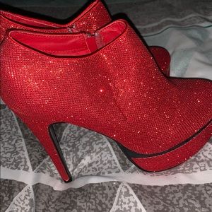 Red sparkly heels